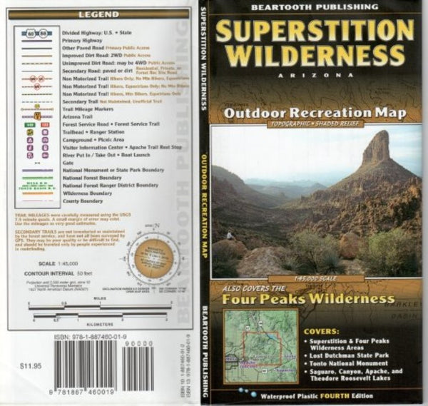 Superstition Wilderness : Arizona : outdoor recreation map : topographic shaded relief Beartooth Publishing