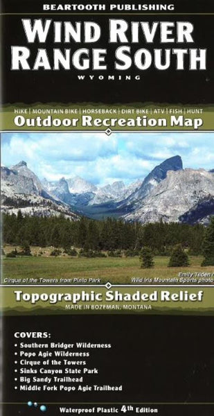 Wind River Range South : Wyoming : outdoor recreation map : topographic shaded relief Beartooth Publishing