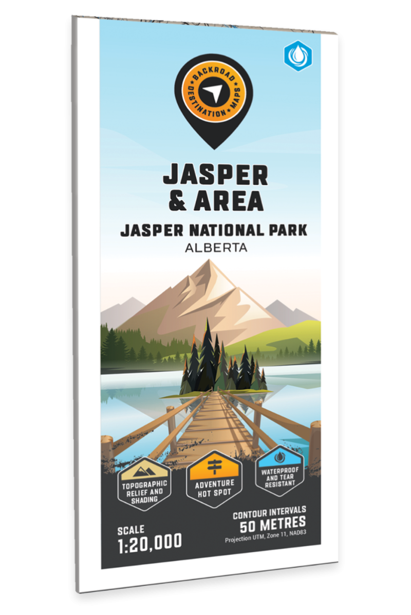 Jasper & Area Jasper National Park Adventure Topographic Map | Map Geek.com
