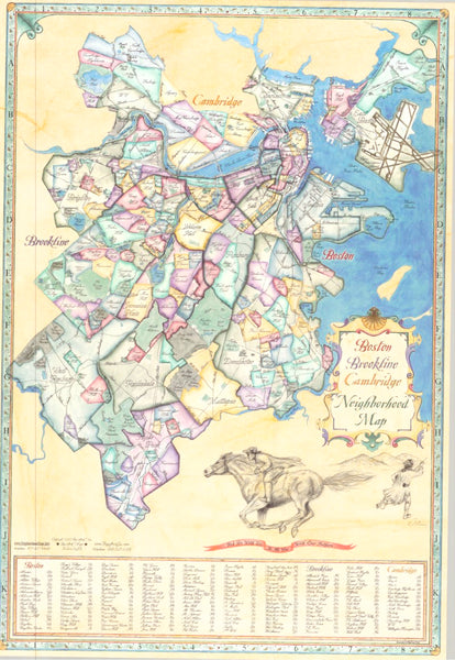 Boston, Brooklyn, Cambridge neighborhood map Big Stick