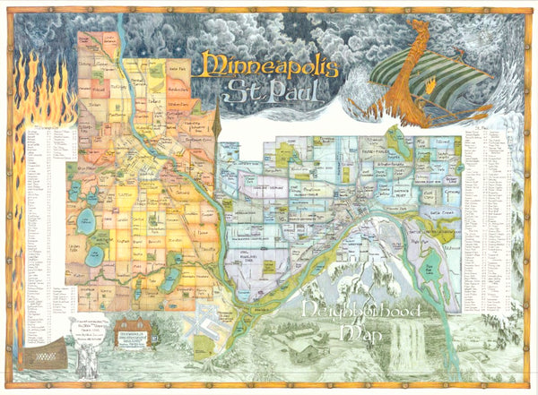 Minneapolis - St. Paul Neighborhood Map Big Stick