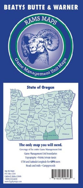 Beatys Butte/Warner GMU Map Big Sky Maps