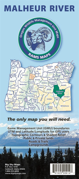 Malheur River GMU Map Big Sky Maps