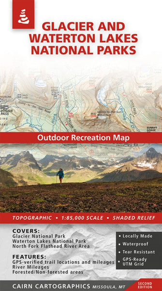 Glacier and Waterton Lakes National Parks Cairn Cartographics