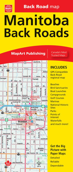 Manitoba back roads map MapArt Publishing Corporation