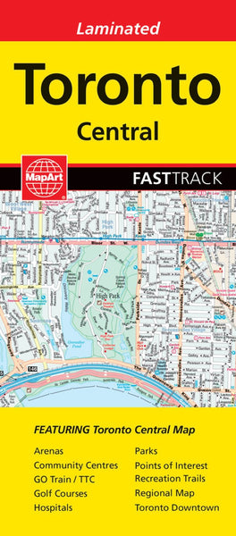Toronto, Ontario Fast Track Laminated Map | Map Geek.com