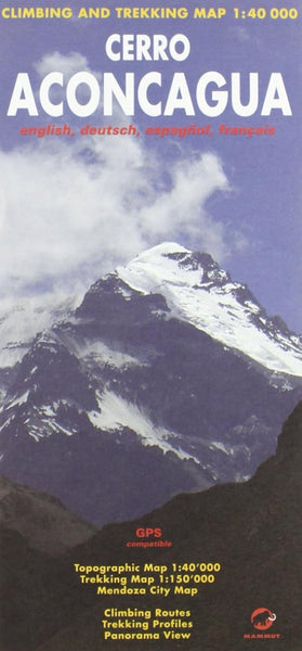 Cerro Aconcagua Climbing and Trekking Map Climbing-Map.com