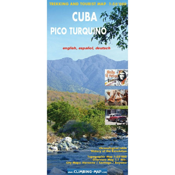 Cuba Pico Turquino Topographic Trekking Map Climbing-Map.com