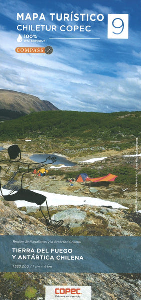 Mapa turistico Chiletur COPEC : Tierra del Fuego y Antártica Chilena Mapa #9 Editorial Compass Chile Spa