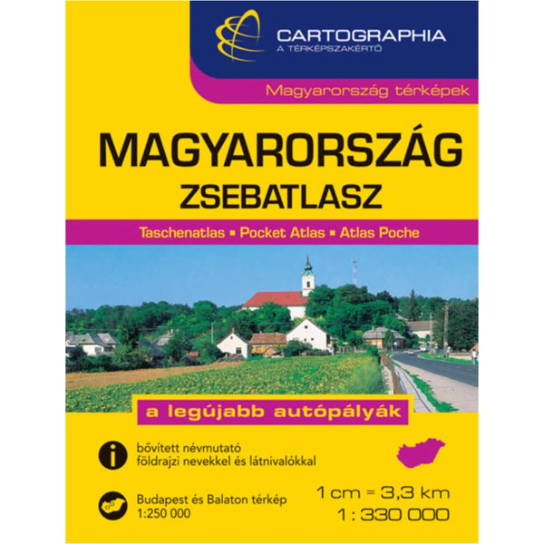 HUNGARY pocket atlas (12x15 cm, spiral) Cartographia