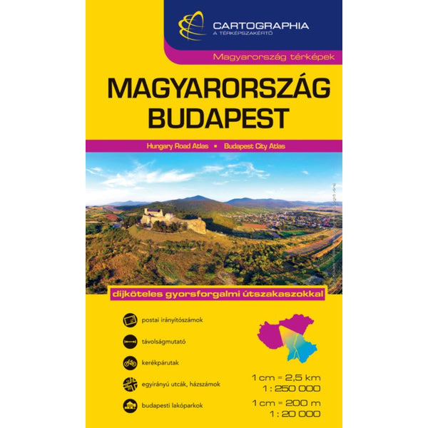 HUNGARY & BUDAPEST double atlas (15x24 cm, spiral) Cartographia