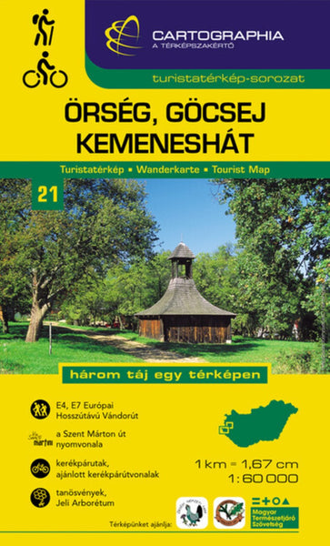 Órség, Göcsej, Kemeneshát tourist map [21] Cartographia