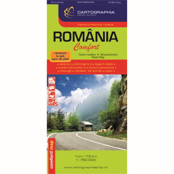 ROMANIA Comfort map (laminated) Cartographia