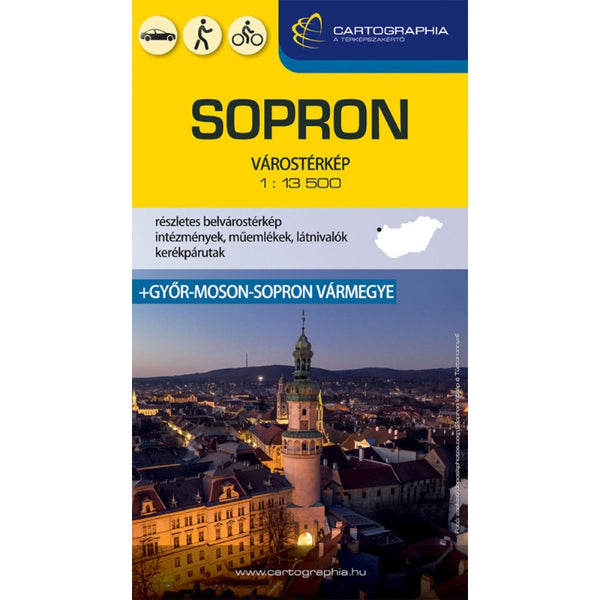 Sopron, Hungary City Map Cartographia
