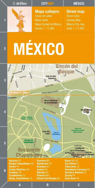 Mexico DF City Map deDios Editores