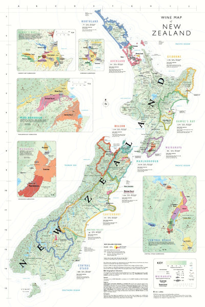 Wine Map of New Zealand DeLong Wine Maps