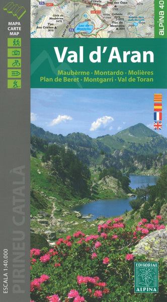 Val d'Aran, Spain Hiking Map Editorial Alpina