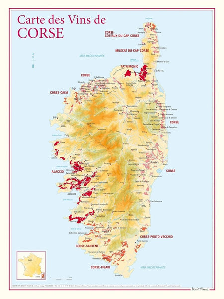 Corsica (Corse) wine poster Editions Benoit France