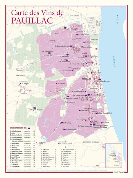 Pauillac wine poster Editions Benoit France