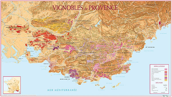 Carte du Vignoble de Provence Poster Editions Benoit France