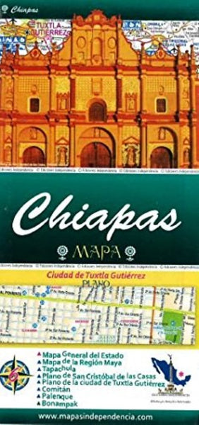 Chiapas : mapa : ciudad de Tuxtla Gutierrez : plano Ediciones Independencia
