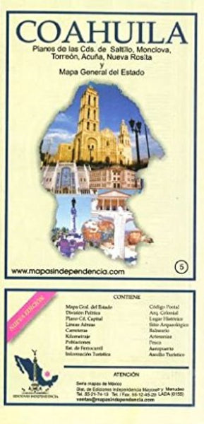 Coahuila State Map Ediciones Independencia