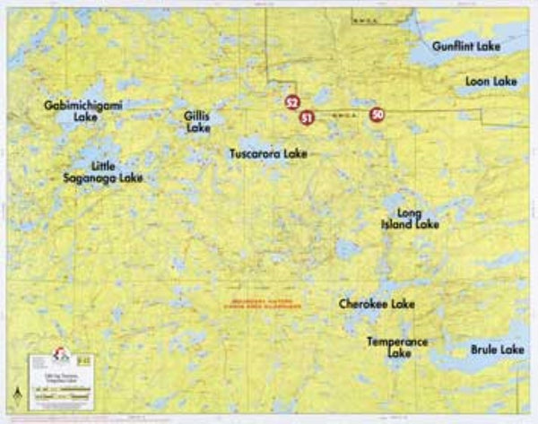 F-12: LITTLE SAGANAGA LAKE, TUSCARORA LAKE, TEMPERANCE LAKE Fisher Maps