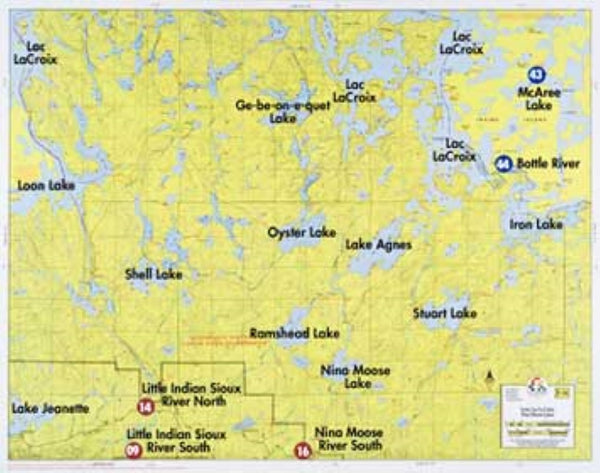 F-16: LOON LAKE, LAC LA CROIX, NINA LAKE, MOOSE LAKE Fisher Maps