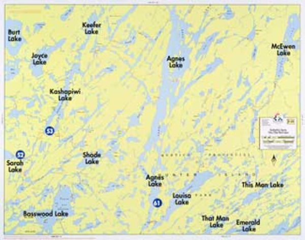 F-18: KAHSHAHPIWI LAKE, AGNES LAKE, THIS MAN LAKE, THAT MAN LAKE Fisher Maps