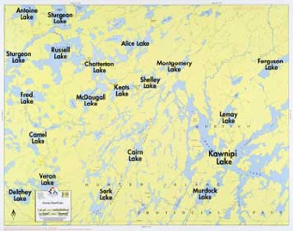 F-25: KAWNIPI LAKE, RUSSELL LAKE Fisher Maps