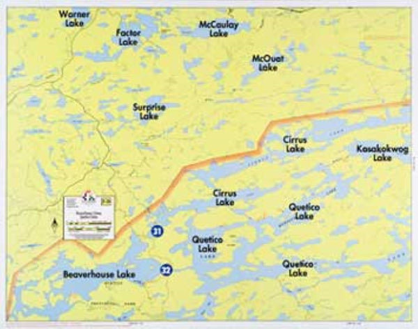 F-28: BEAVERHOUSE LAKE, CIRRUS LAKE, QUETICO LAKE Fisher Maps