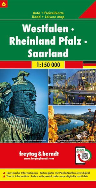 Westphalia - Rhineland Palatinate - Saarland, road map 1:150,000, sheet 6 Freytag & Berndt