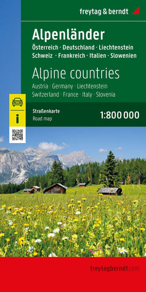 Alpine countries, road map 1:800,000 Freytag & Berndt