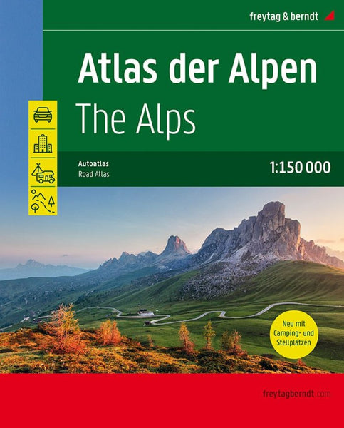 The Alps, road atlas 1:150,000 Freytag & Berndt