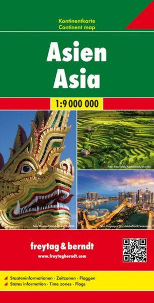 Asia, continent map 1:9 000,000 Freytag & Berndt