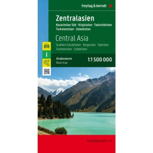 Central Asia - Kazakhstan South - Kyrgyzstan - Tajikistan -Turkmenistan - Uzbekistan, road map 1:1.500,000. Freytag & Berndt