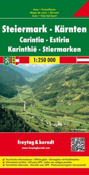 Styria - Carinthia, road map 1:250,000 Freytag & Berndt
