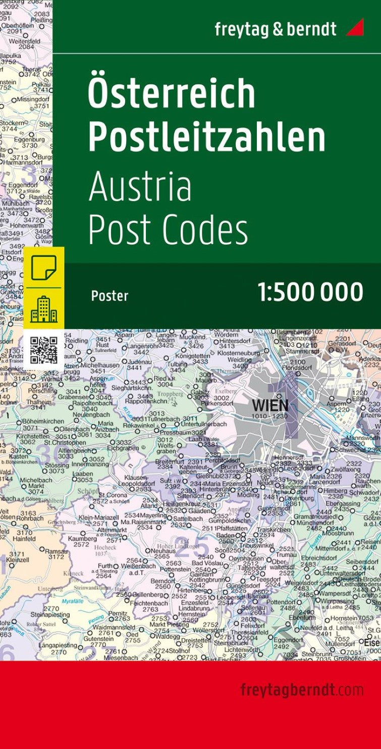 Postcode Austria Ă–sterreich Postleitzahlen, 1:500.000 = Austria postcodes, 1:500,000 ...