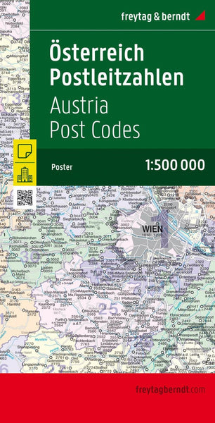 Österreich Postleitzahlen, 1:500.000 = Austria postcodes, 1:500,000 Freytag & Berndt