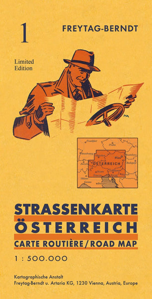 Austria, road map with retro cover 1:500,000 Freytag & Berndt