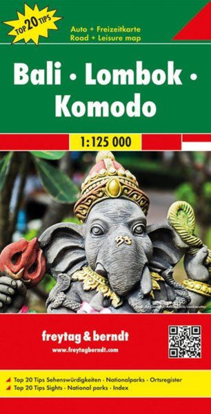 Bali - Lombok - Komodo, road map 1:125,000, Top 20 Tips Freytag & Berndt