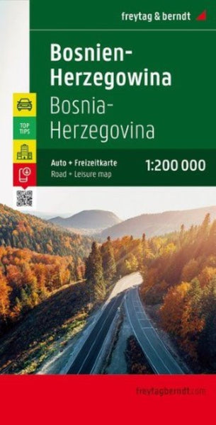 Bosnia-Herzegovina, road map 1:200,000, top 10 tips Freytag & Berndt