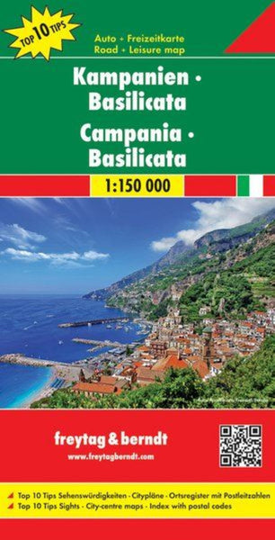 Kampanien - Basilicata, road map 1:150.000, Top 10 Tips Freytag & Berndt