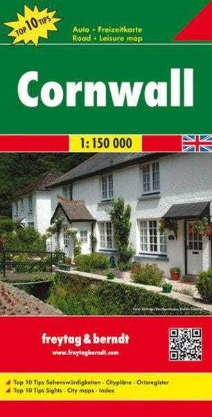 Cornwall, road map 1:150.000, Top 10 Tips Freytag & Berndt