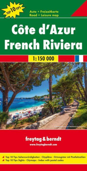 Côte d'Azur, road map 1:150,000 Freytag & Berndt