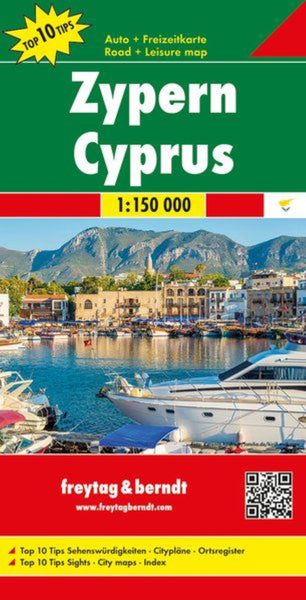 Cyprus, road map 1:150,000, top 10 tips Freytag & Berndt