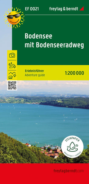 Bodensee mit Bodensee-Radweg, Erlebnisführer 1:200.000, freytag & berndt, EF 0021 = Lake Constance with Lake Constance cycle path, adventure guide 1:200,000 EF 0021 Freytag & Berndt