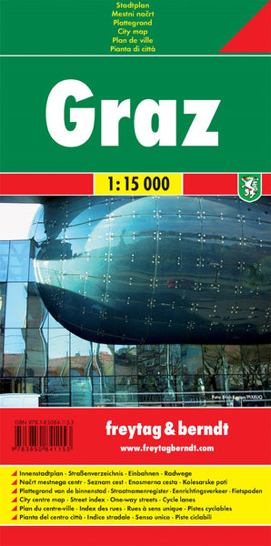 Graz, city map 1:15,000, with cycle paths Freytag & Berndt