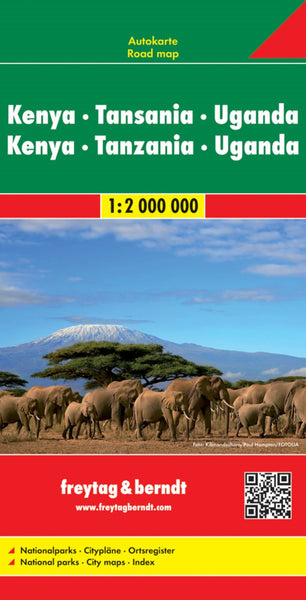 Kenya - Tanzania - Uganda - Rwanda, road map 1:2.000.000 Freytag & Berndt
