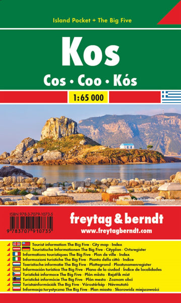 Kos, road map 1:65.000, Island Pocket + The Big Five Freytag & Berndt